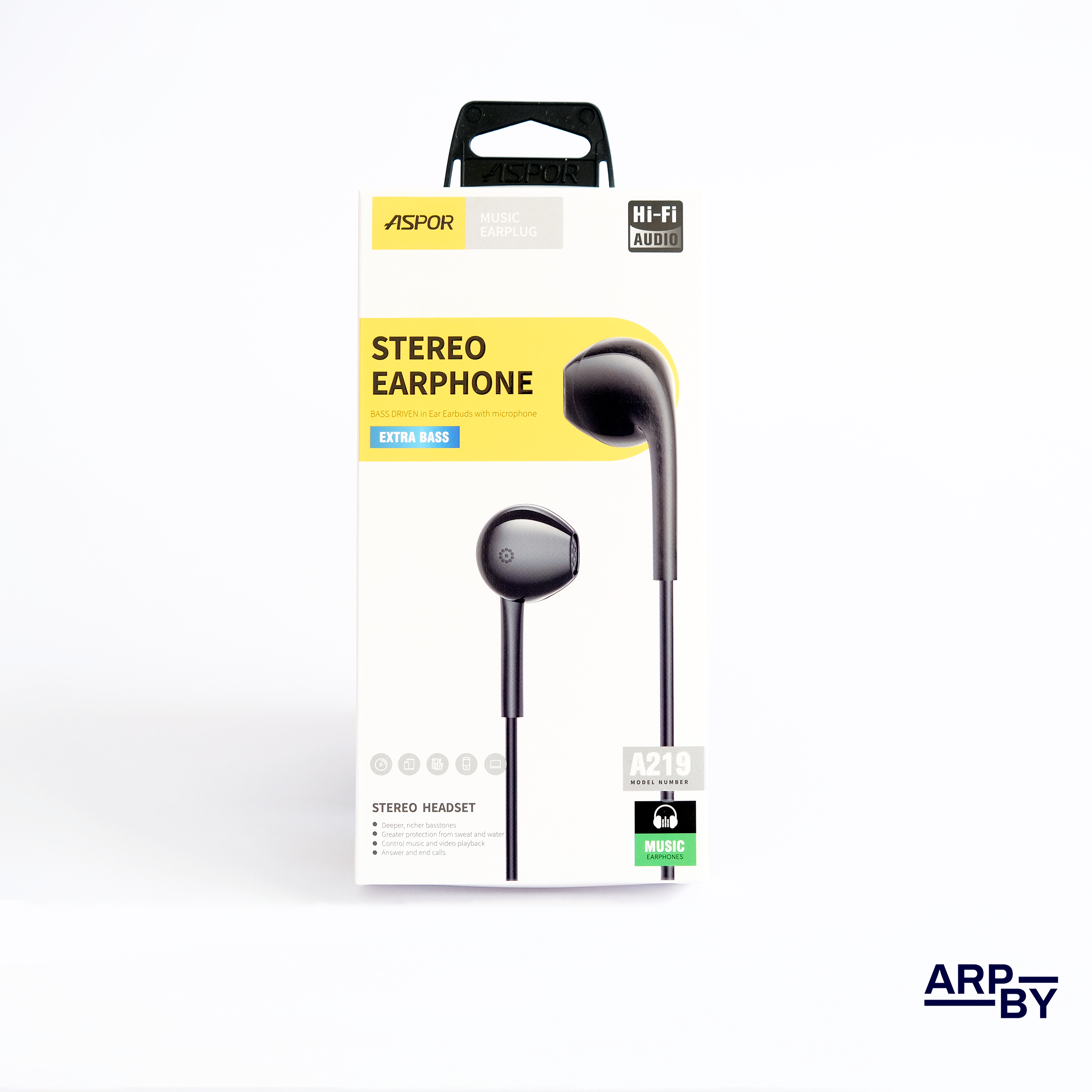 Auricular A219 Preto c/fio Jack 3,5mm Auricular A219 Preto c/fio Jack 3,5mm